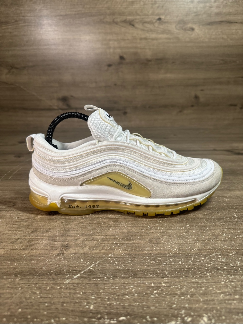 Nike Air Max 97 M Frank Rudy Mens 9 White Lemon Wash DQ8961-100 Sneakers